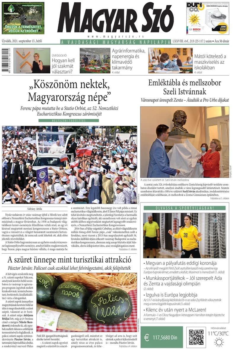 Magyar Szó, 78. évf. 2021. szeptember 13. 213. sz. 1–20. oldal