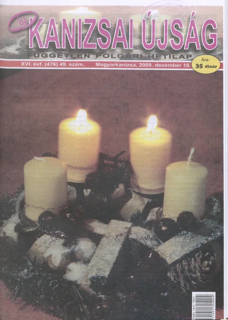 Új Kanizsai Újság, 16. évf. 2009. december 10. 49. sz.
