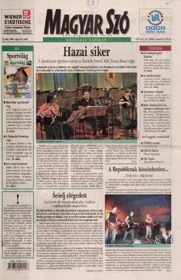 Magyar Szó, 65. évf. 2008. május 19. 112. sz. 1–12. oldal