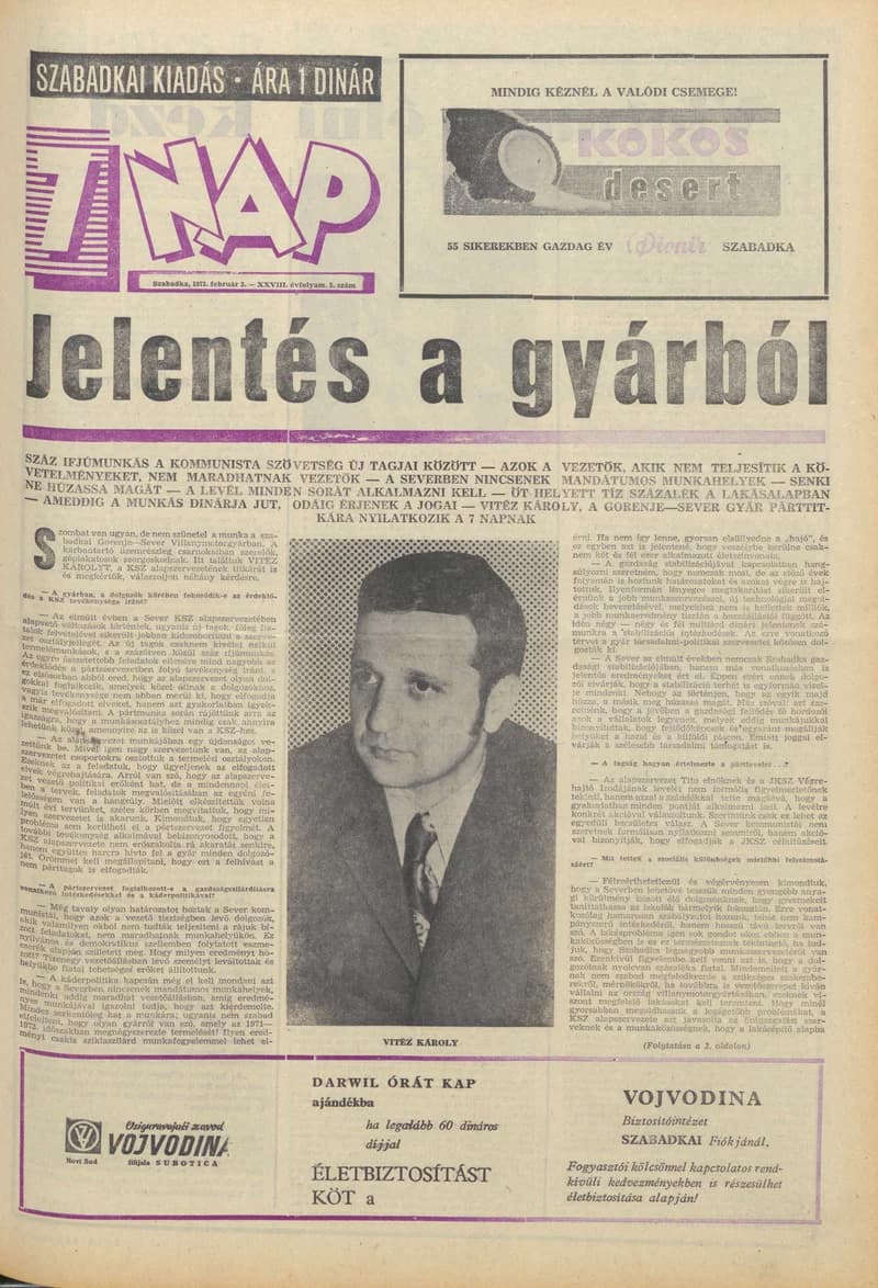 7 Nap, 28. évf. 1973. február 2. 5. sz. 1–28. oldal