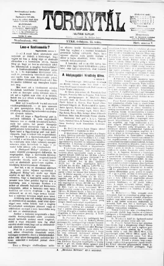 Torontál, 32. évf. 1903. március 9. 55. sz.