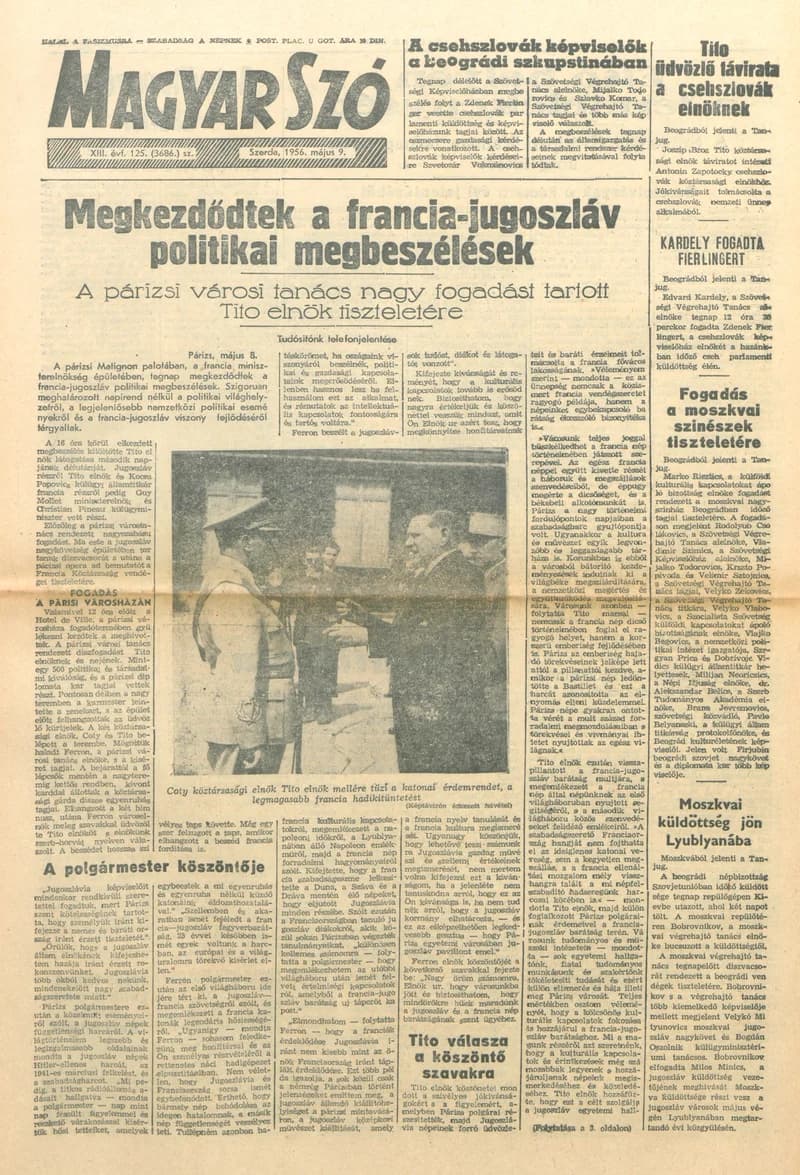 Magyar Szó, 13. évf. 1956. május 9. 125. sz. 1–8. oldal