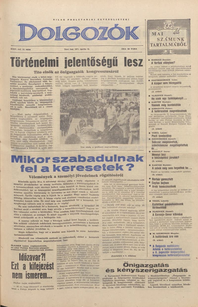 Dolgozók, 25. évf. 1971. április 16. 15. sz.