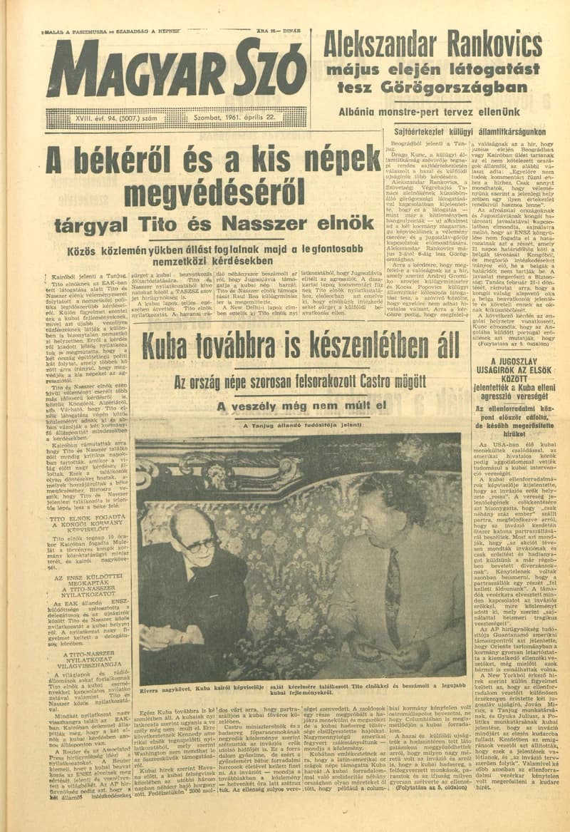 Magyar Szó, 18. évf. 1961. április 22. 94. sz. 1–12. oldal