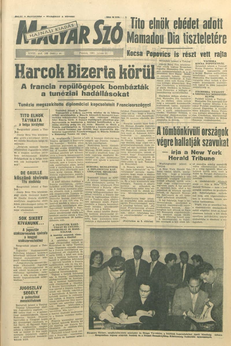 Magyar Szó, 18. évf. 1961. július 21. 168. sz. 1–12. oldal