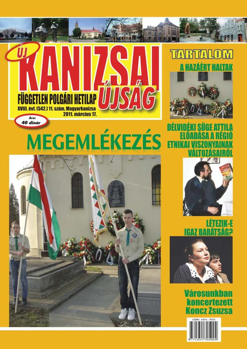 Új Kanizsai Újság, 18. évf. 2011. március 17. 11. sz. 2–23. oldal