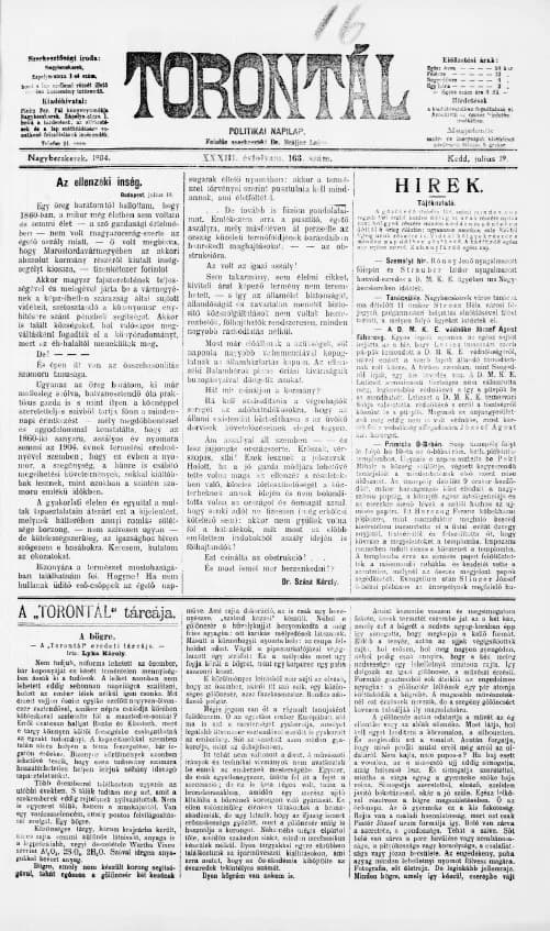 Torontál, 33. évf. 1904. július 19. 163. sz.