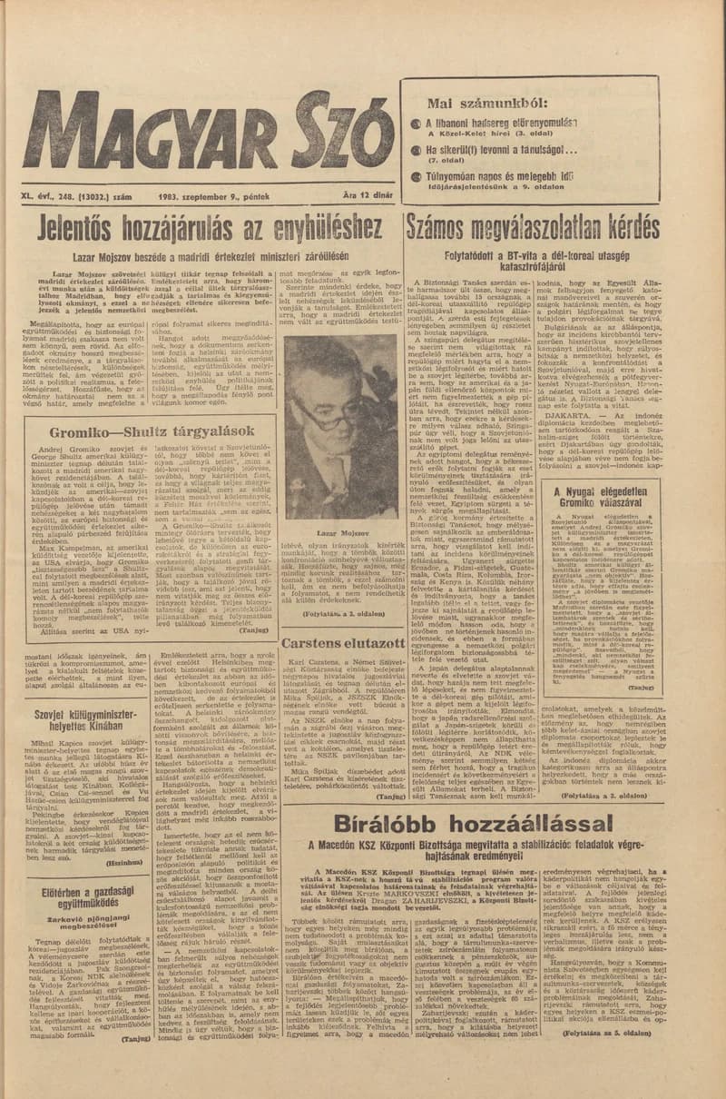 Magyar Szó, 40. évf. 1983. szeptember 9. 248. sz.