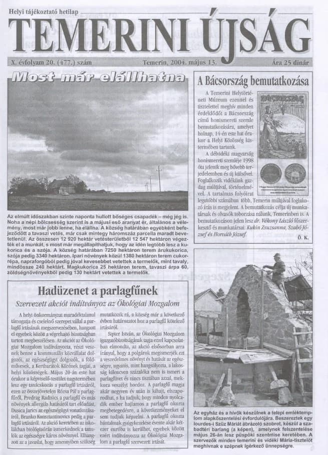 Temerini Újság, 10. évf. 2004. május 13. 20. sz.