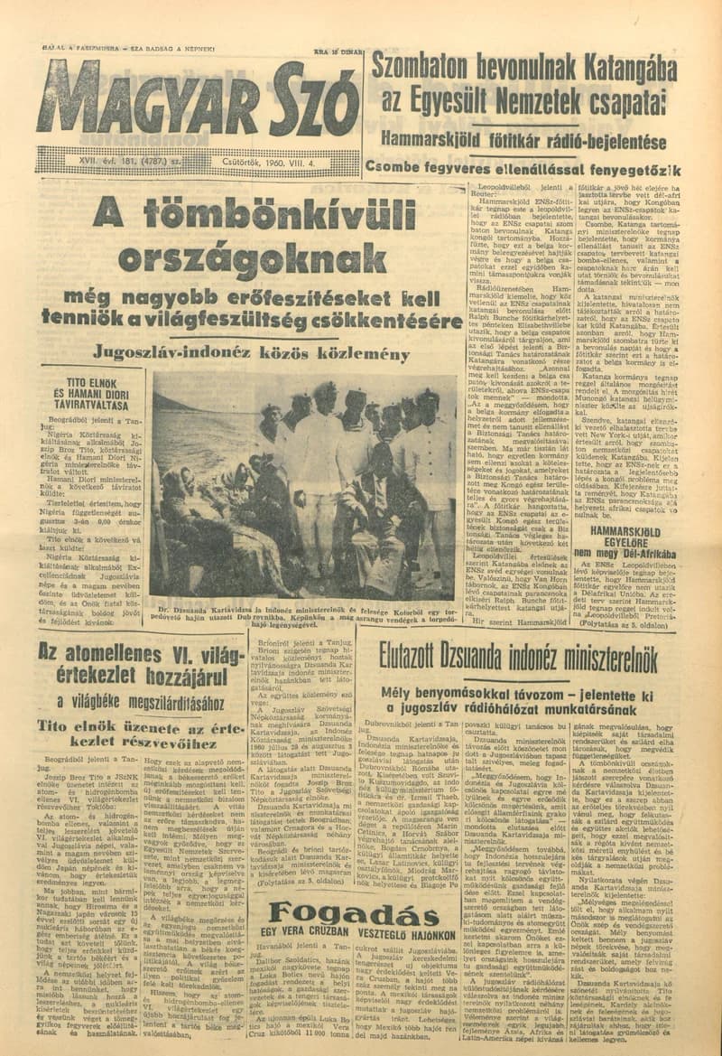 Magyar Szó, 17. évf. 1960. augusztus 4. 181. sz. 1–24. oldal