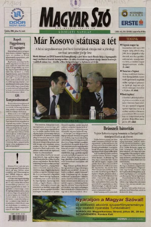 Magyar Szó, 63. évf. 2006. július 18. 164. sz. 1–20. oldal