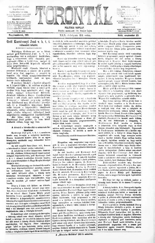 Torontál, 30. évf. 1901. szeptember 23. 217. sz.