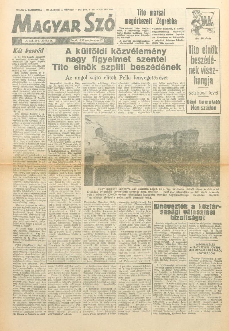 Magyar Szó, 10. évf. 1953. szeptember 15. 254. sz. 1–8. oldal