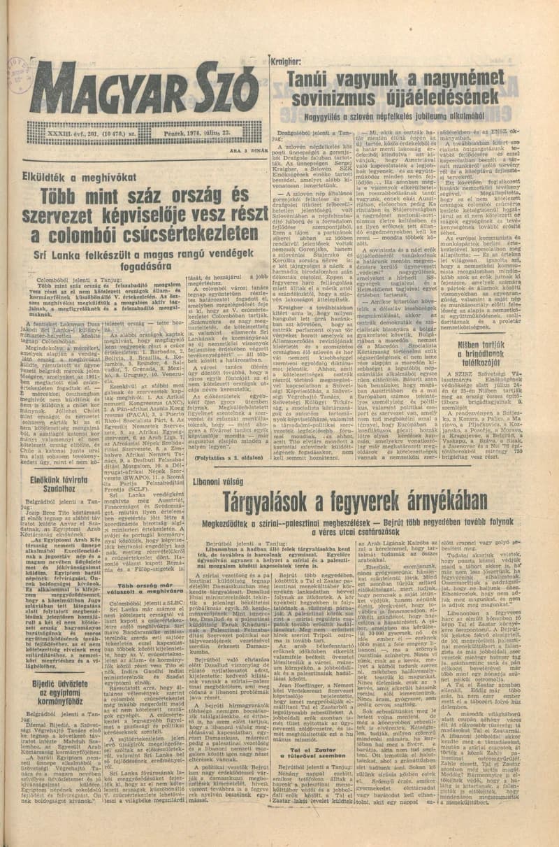 Magyar Szó, 33. évf. 1976. július 23. 201. sz. 1–16. oldal