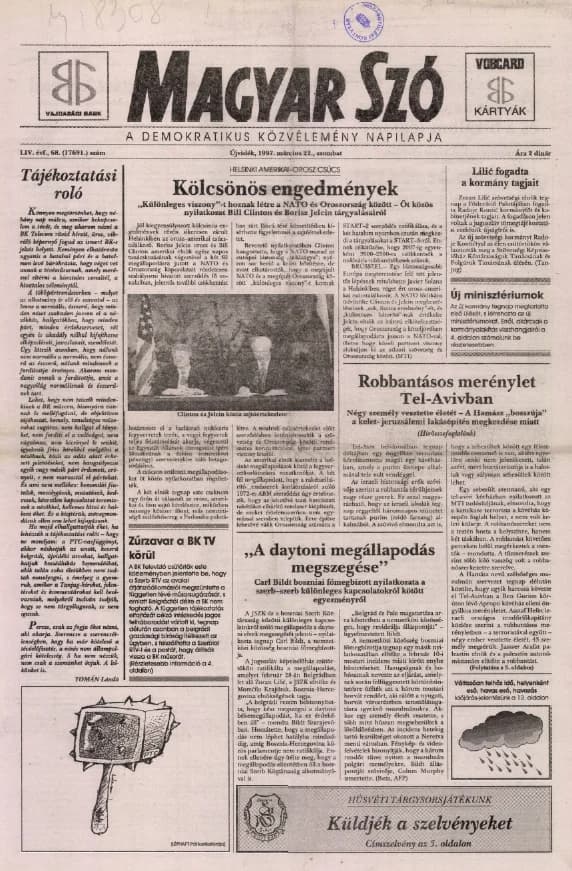 Magyar Szó, 54. évf. 1997. március 22. 68. sz. 1–16. oldal