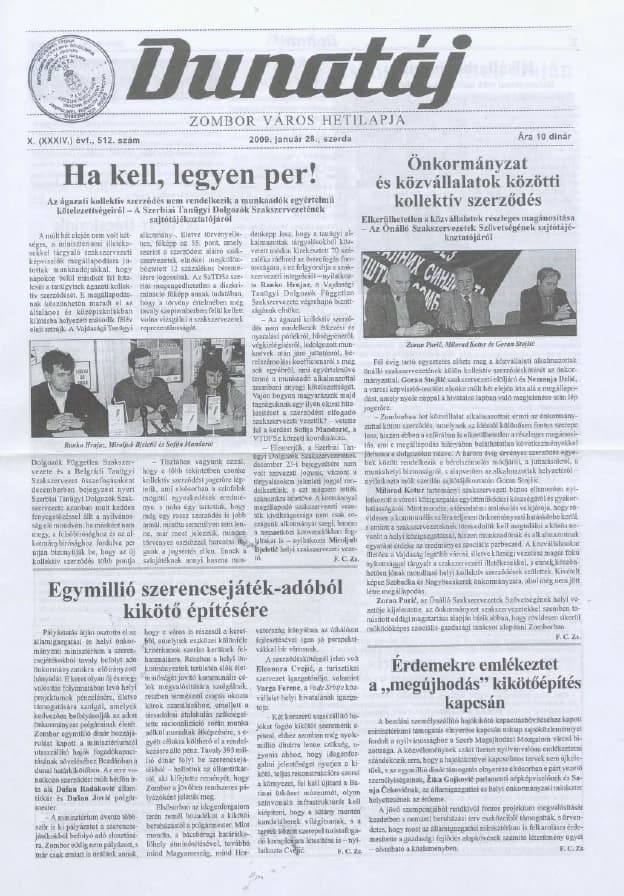 Dunatáj, 11. évf. 2009. január 28. 512. sz.