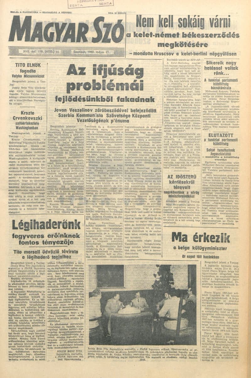 Magyar Szó, 17. évf. 1960. május 21. 119. sz. 1–16. oldal