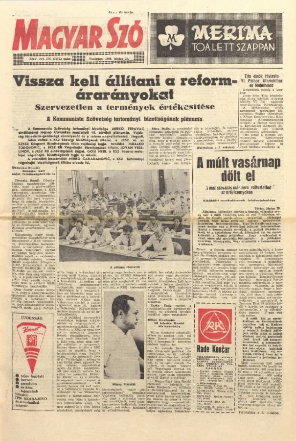 Magyar Szó, 25. évf. 1968. június 30. 178. sz. 1–36. oldal