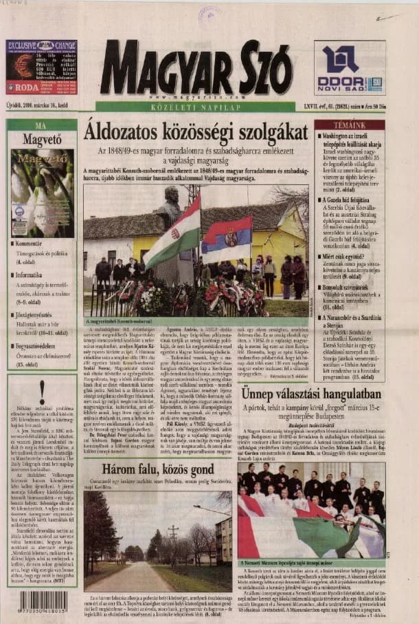 Magyar Szó, 67. évf. 2010. március 16. 61. sz. 1–20. oldal