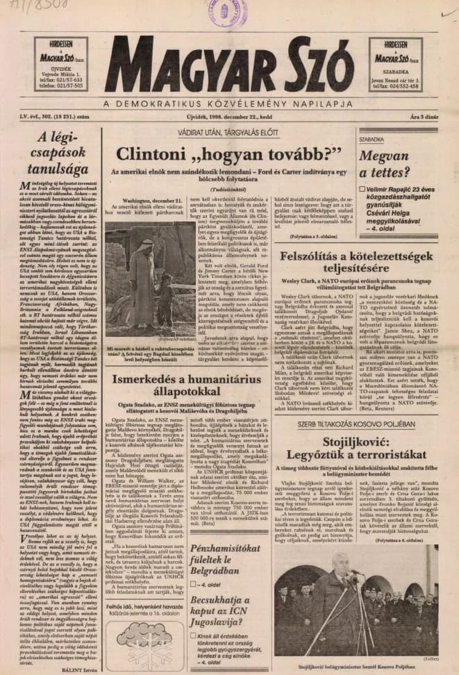 Magyar Szó, 55. évf. 1998. december 22. 302. sz. 1–16. oldal