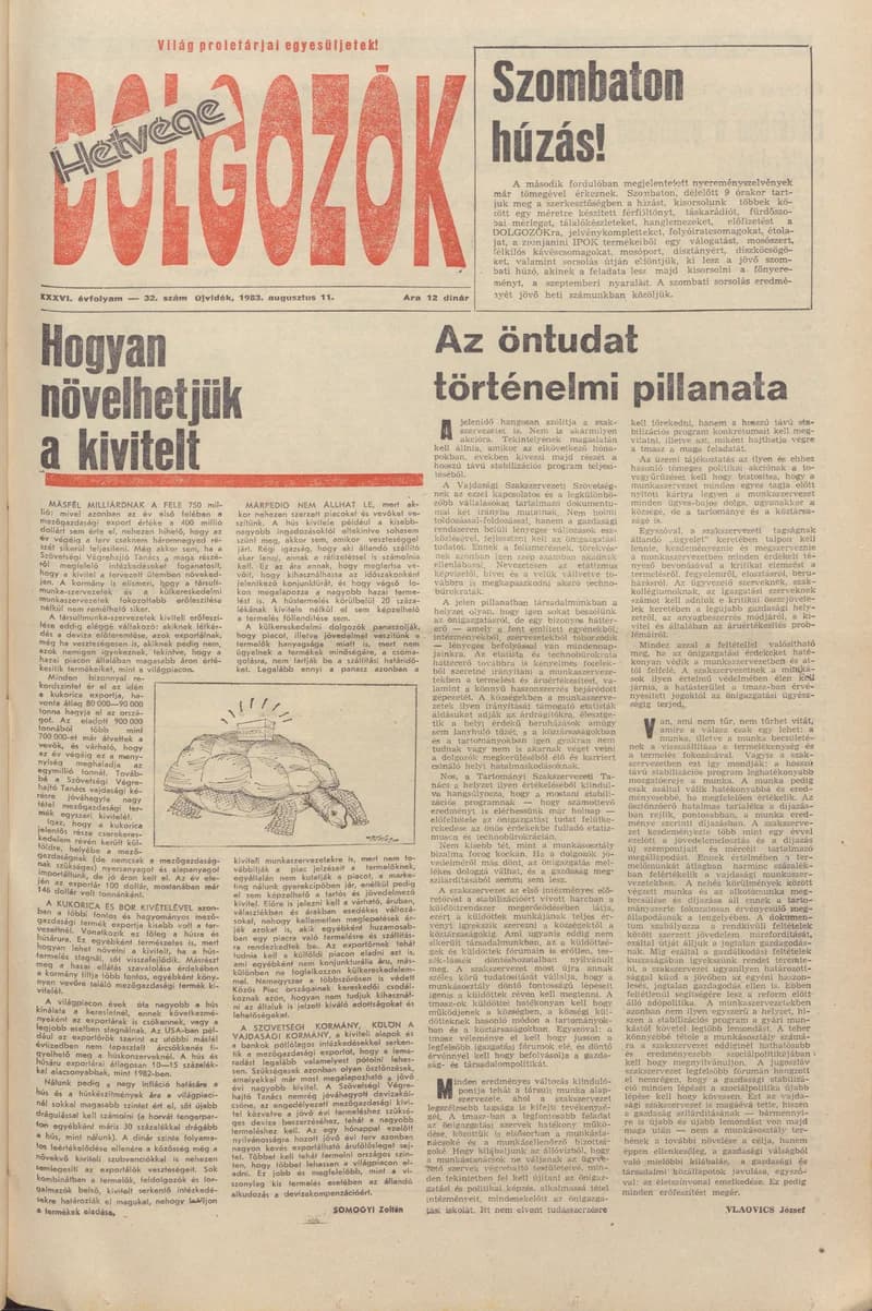 Dolgozók, 37. évf. 1983. augusztus 11. 32. sz.