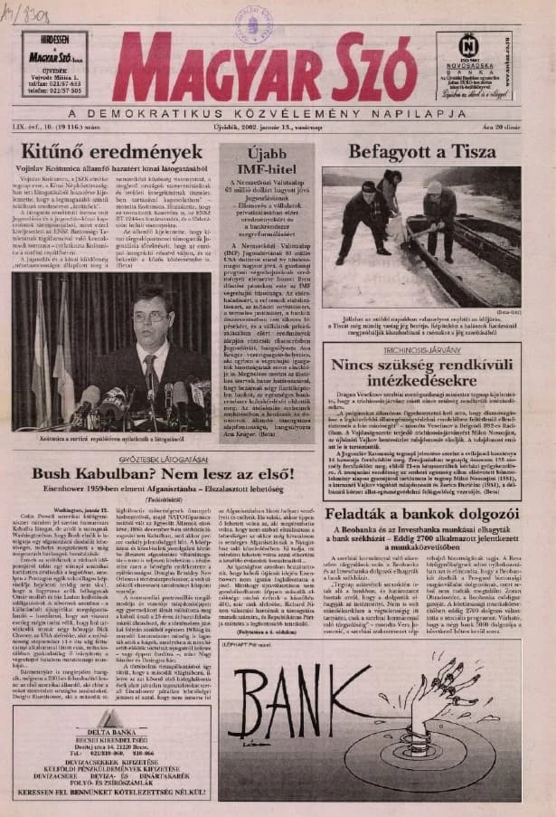 Magyar Szó, 59. évf. 2002. január 13. 10. sz. 1–24. oldal