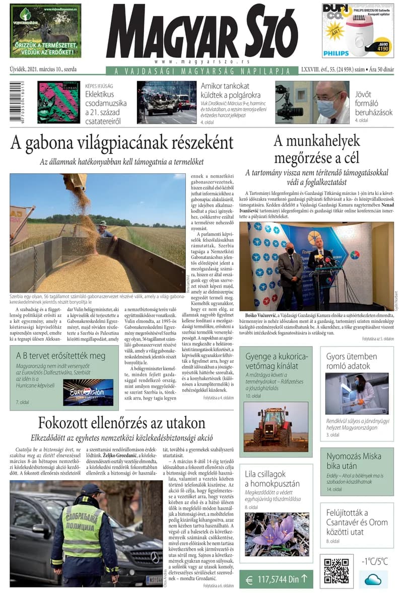 Magyar Szó, 78. évf. 2021. március 10. 55. sz. 1–16. oldal