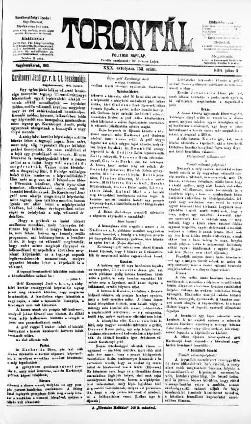 Torontál, 30. évf. 1901. július 8. 153. sz.