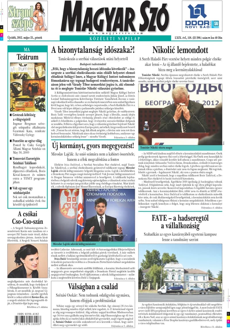 Magyar Szó, 69. évf. 2012. május 25. 118. sz. 1–20. oldal