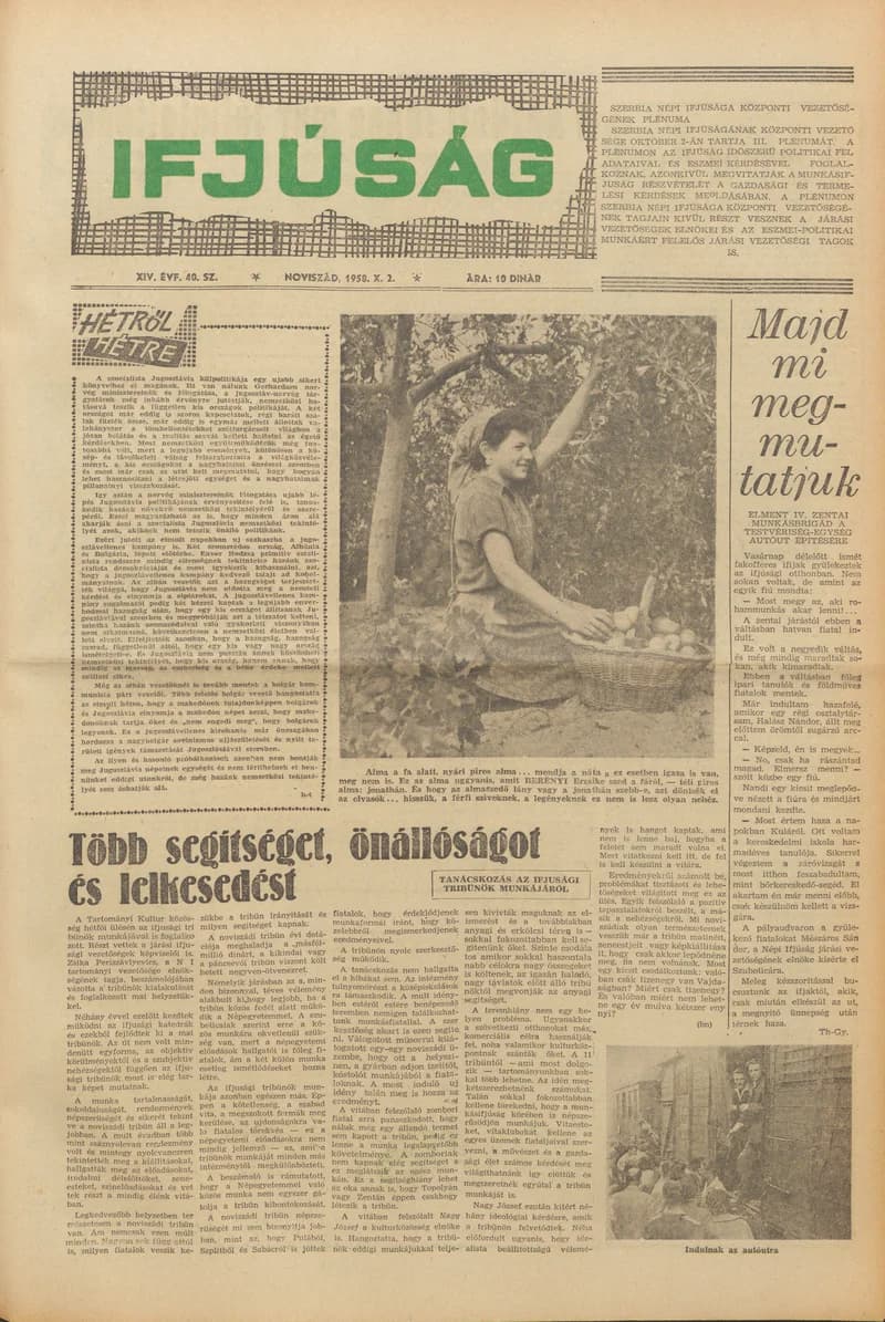 Ifjúság, 14. évf. 1958. október 2. 40. sz.