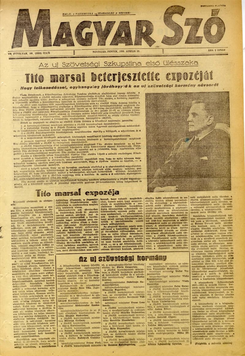 Magyar Szó, 7. évf. 1950. április 28. 101. sz. 1–6. oldal