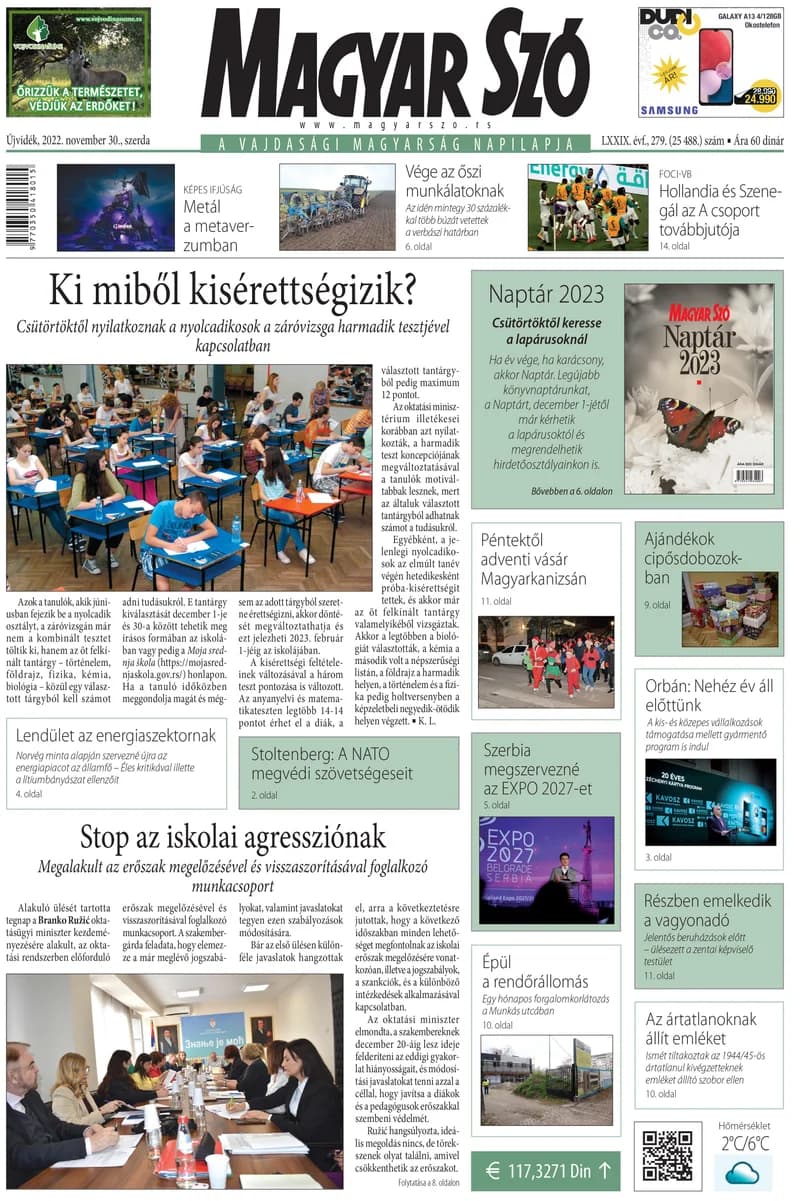 Magyar Szó, 79. évf. 2022. november 30. 279. sz. 1–16. oldal