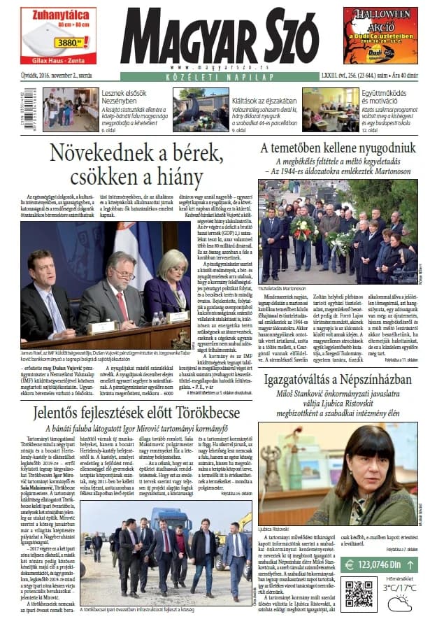 Magyar Szó, 73. évf. 2016. november 2. 256. sz. 1–16. oldal