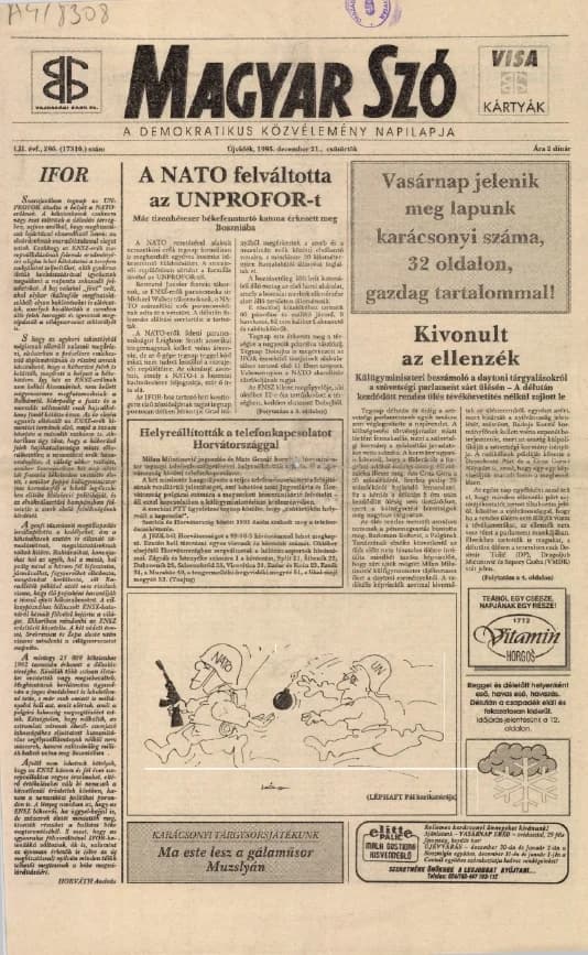 Magyar Szó, 52. évf. 1995. december 21. 296. sz. 1–16. oldal