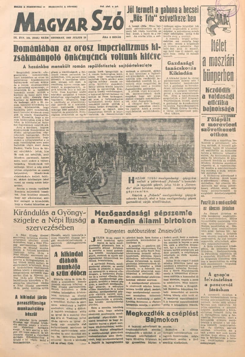 Magyar Szó, 9. évf. 1952. július 12. 164. sz. 1–4. oldal