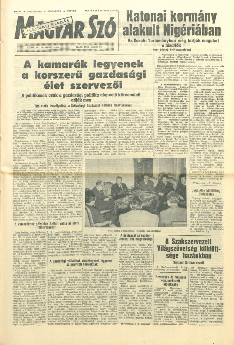 Magyar Szó, 23. évf. 1966. január 18. 16. sz.