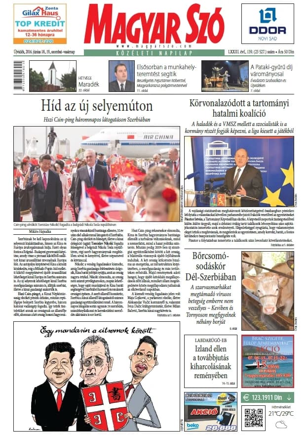Magyar Szó, 73. évf. 2016. június 18. – 19. 139. sz. 1–42. oldal