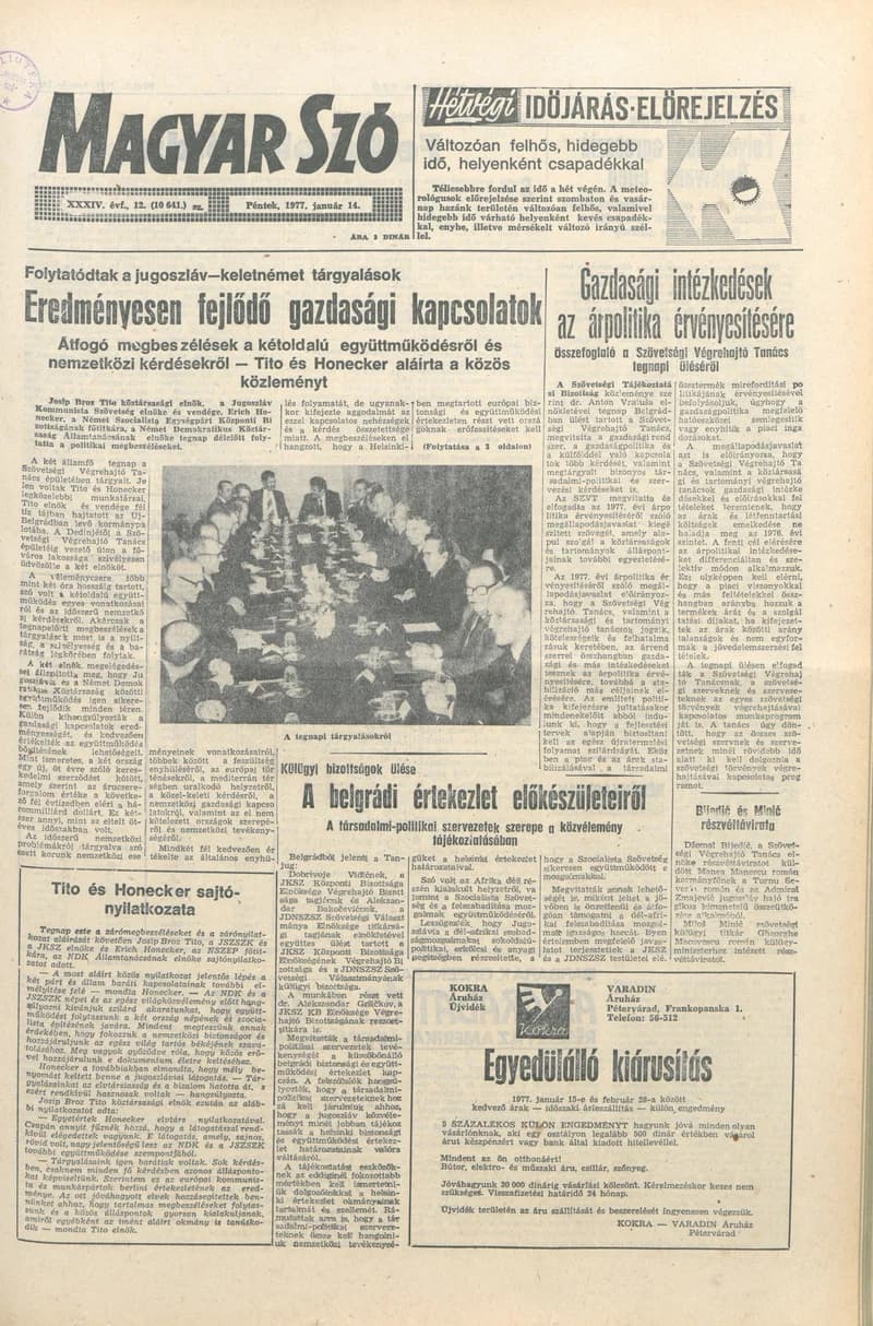 Magyar Szó, 34. évf. 1977. december 14. 12. sz.