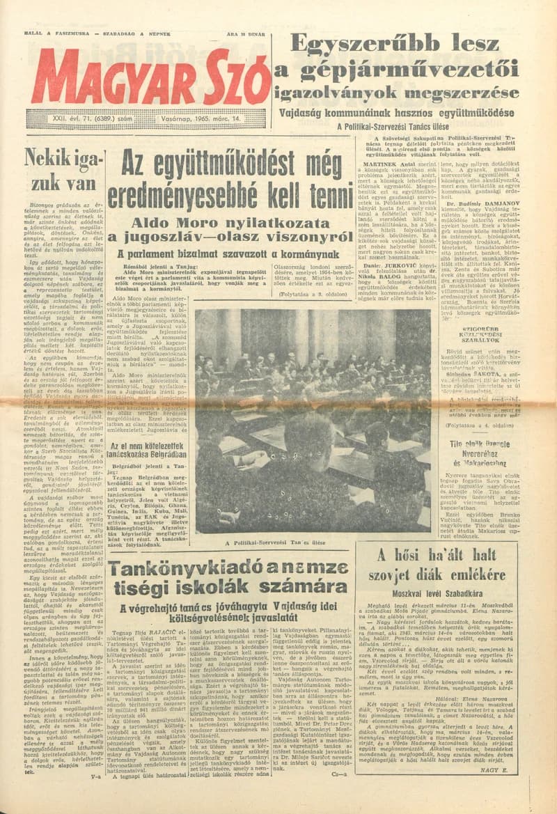 Magyar Szó, 22. évf. 1965. március 14. 71. sz. 1–24. oldal