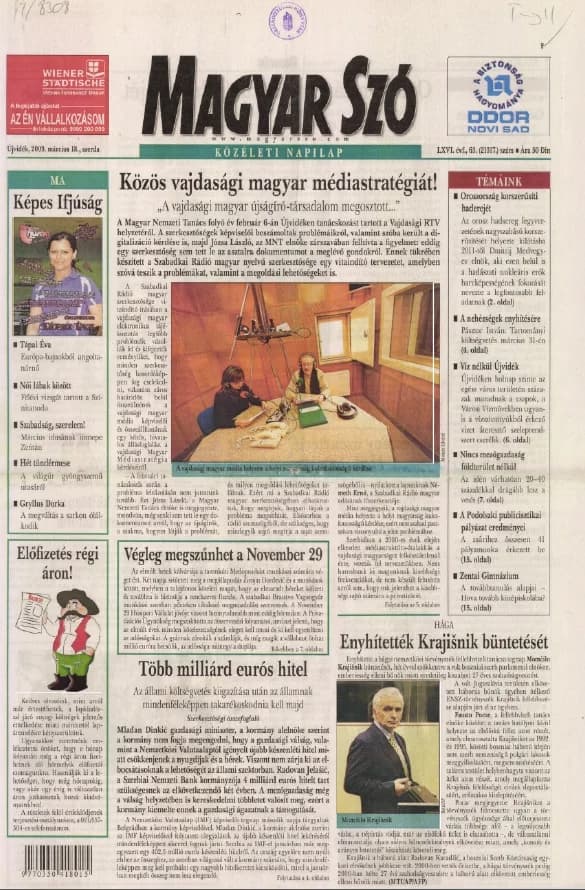 Magyar Szó, 66. évf. 2009. március 18. 63. sz. 1–20. oldal