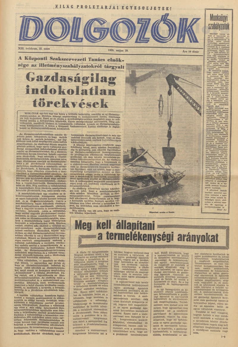 Dolgozók, 13. évf. 1959. május 29. 22. sz.