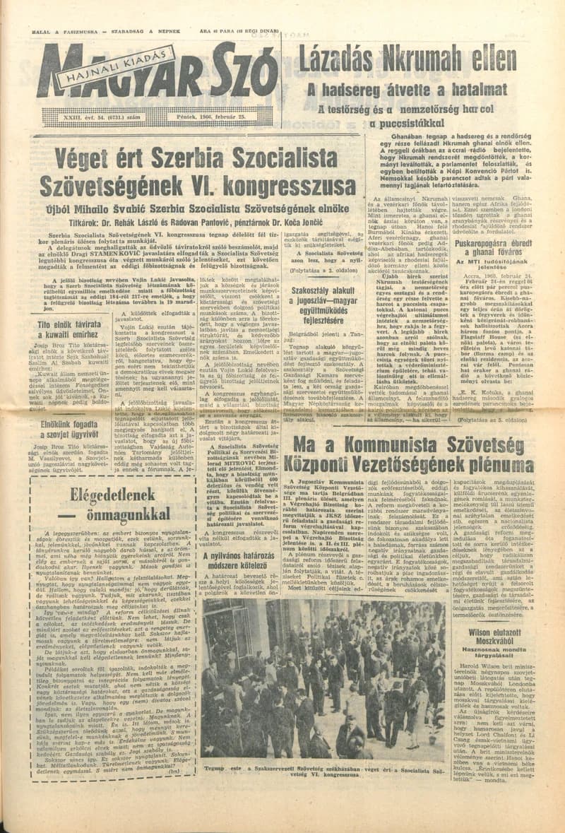 Magyar Szó, 23. évf. 1966. február 25. 54. sz.