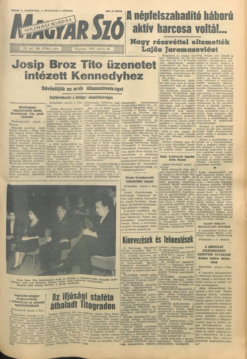 Magyar Szó, 20. évf. 1963. április 20. 108. sz. 1–12. oldal