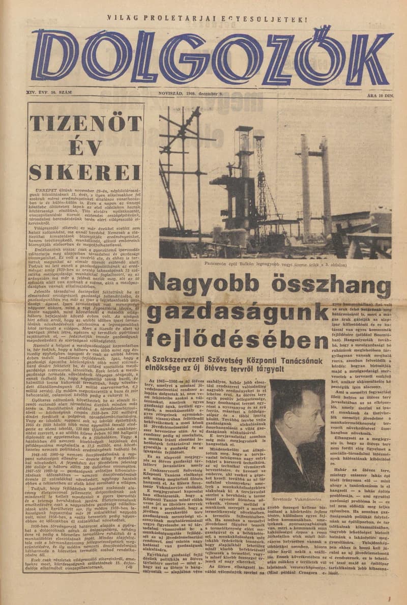 Dolgozók, 14. évf. 1960. december 9. 50. sz.