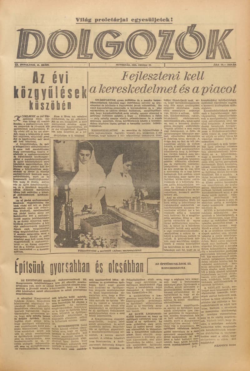 Dolgozók, 9. évf. 1955. október 18. 41. sz.
