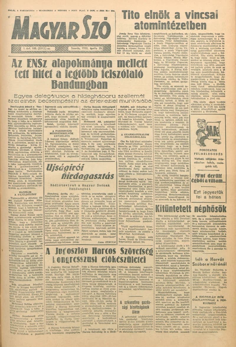 Magyar Szó, 12. évf. 1955. április 20. 108. sz. 1–8. oldal