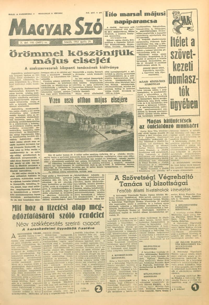 Magyar Szó, 10. évf. 1953. április 29. 118. sz. 1–10. oldal