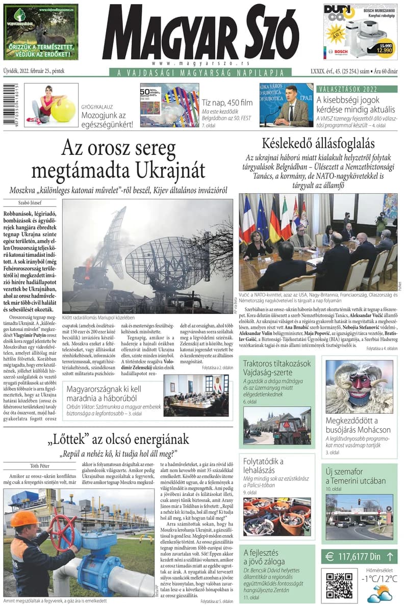Magyar Szó, 79. évf. 2022. február 25. 45. sz. 1–16. oldal