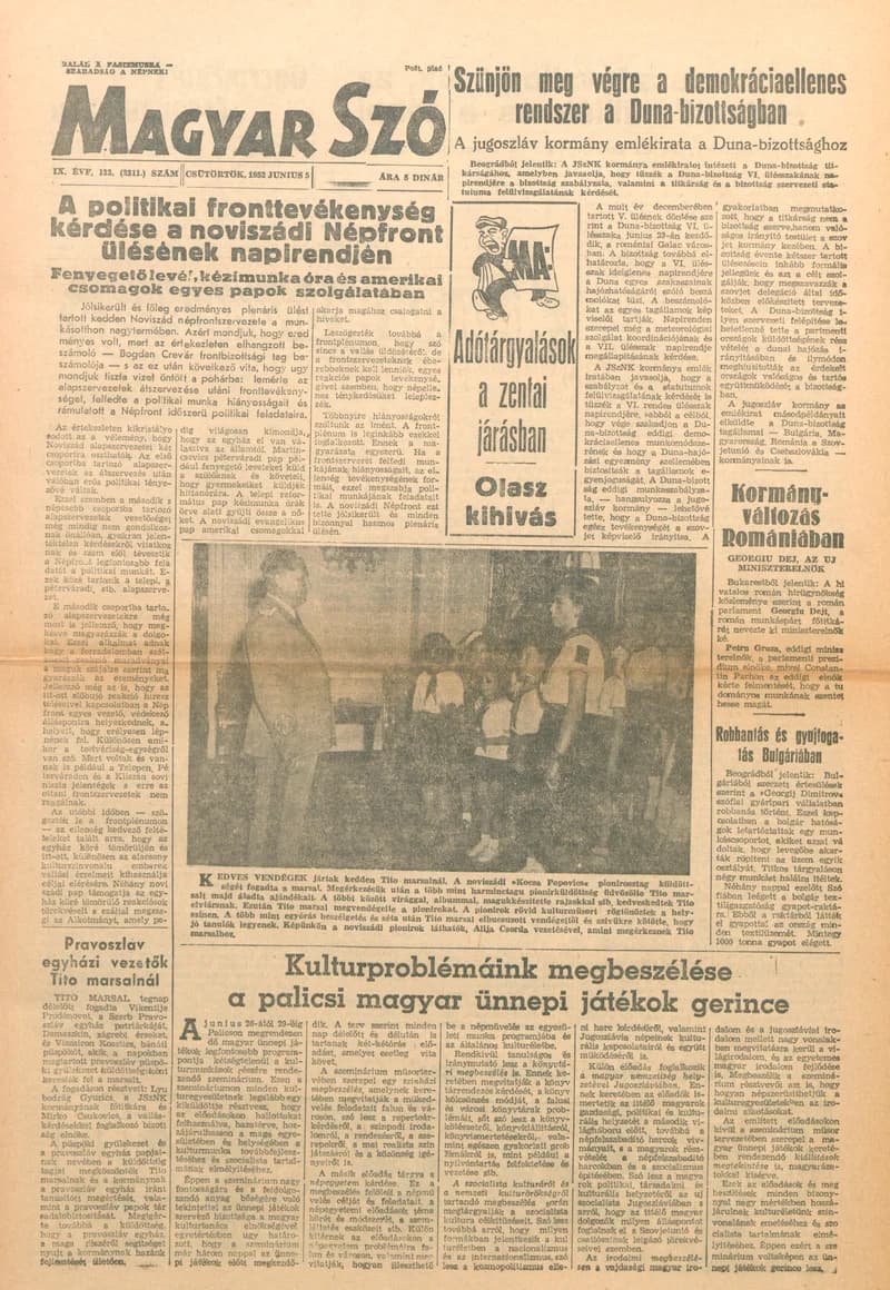 Magyar Szó, 9. évf. 1952. június 5. 133. sz. 1–6. oldal