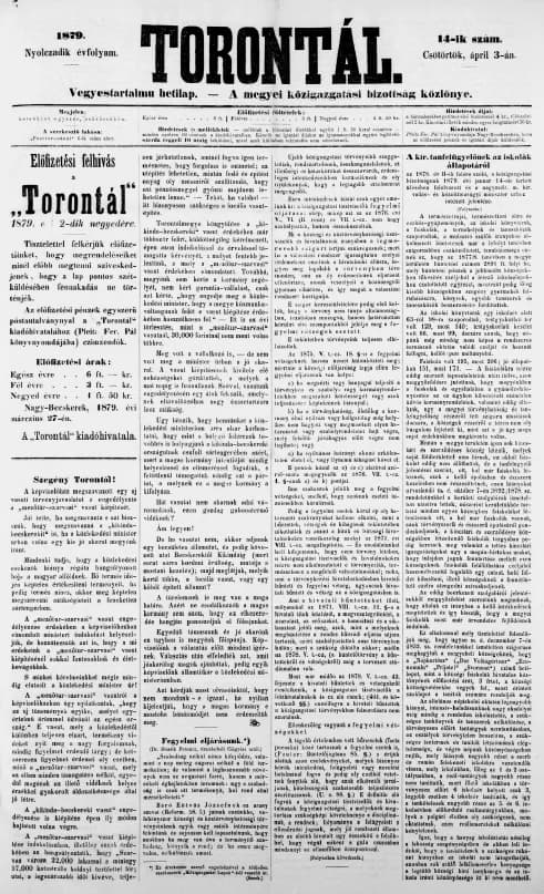 Torontál, 8. évf. 1879. április 3. 14. sz.